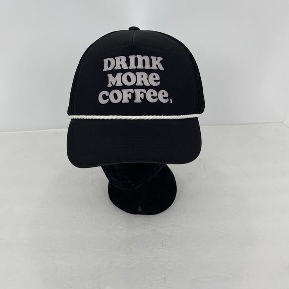 Dutch Bros. Trucker Hat Cap Drink More Coffee BLack And White Mesh Back - Picture 1 of 6